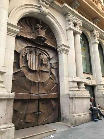 An interesting church door in Lerma, Burgos in Spain., 